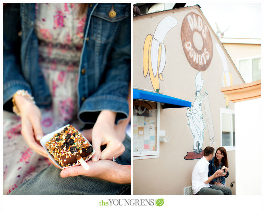 Balboa Island engagement session, Newport engagement session, engagement session with balboa bars, beach engagement, Newport Beach engagement session, ice cream engagement session, orange county engagement session