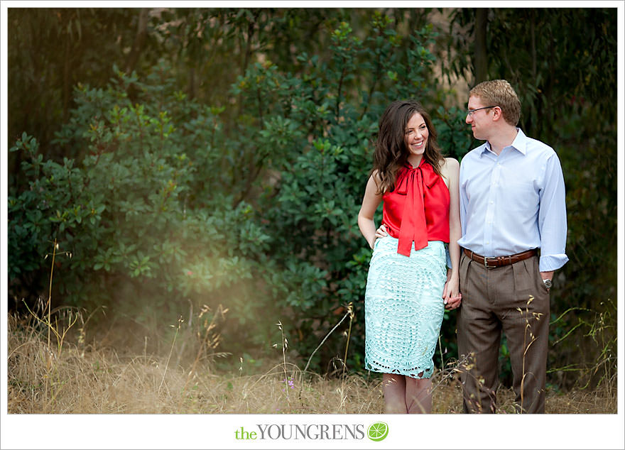 Rancho Santa Fe engagement, car engagement session, convertible engagement session, road trip themed engagement, driving engagement session, meadow engagement session, San Diego engagement session