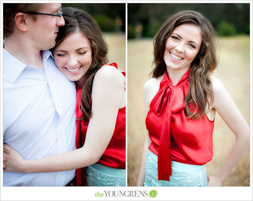 Rancho Santa Fe engagement, car engagement session, convertible engagement session, road trip themed engagement, driving engagement session, meadow engagement session, San Diego engagement session