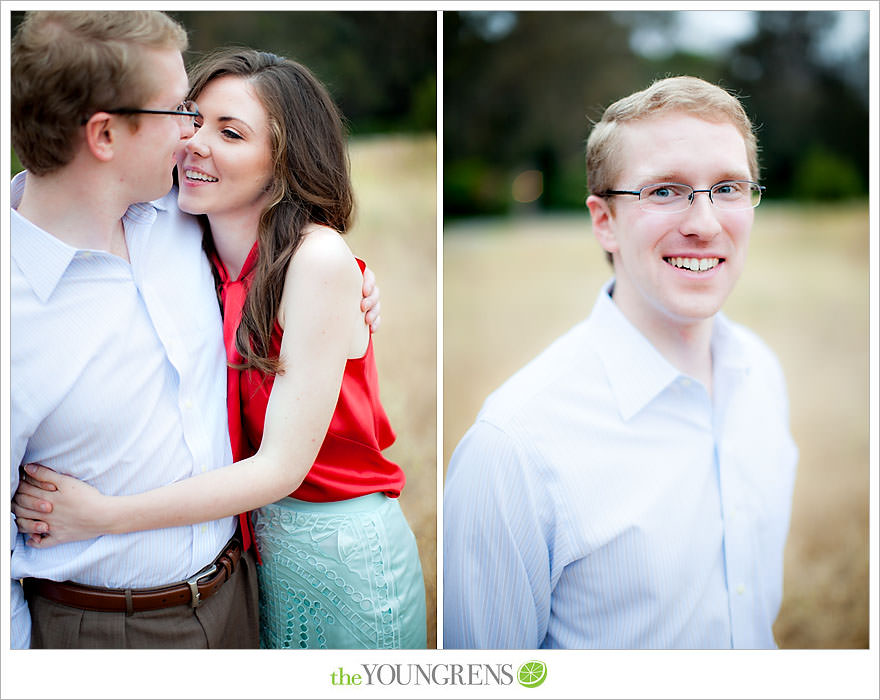 Rancho Santa Fe engagement, car engagement session, convertible engagement session, road trip themed engagement, driving engagement session, meadow engagement session, San Diego engagement session