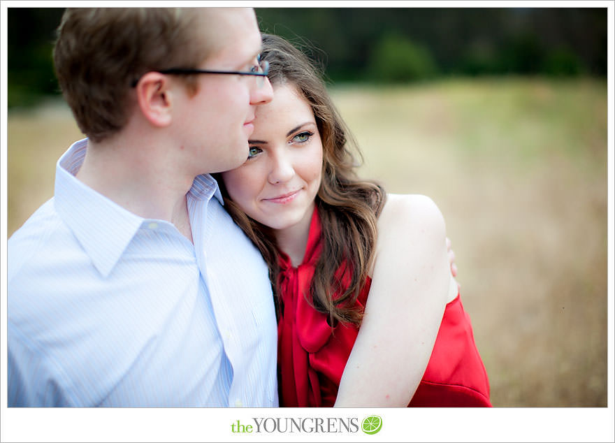 Rancho Santa Fe engagement, car engagement session, convertible engagement session, road trip themed engagement, driving engagement session, meadow engagement session, San Diego engagement session