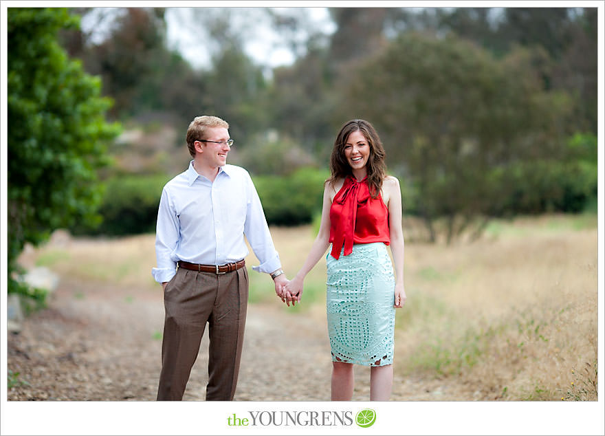 Rancho Santa Fe engagement, car engagement session, convertible engagement session, road trip themed engagement, driving engagement session, meadow engagement session, San Diego engagement session