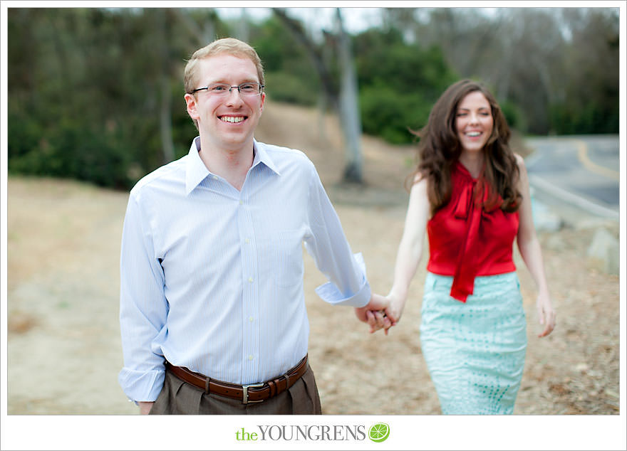 Rancho Santa Fe engagement, car engagement session, convertible engagement session, road trip themed engagement, driving engagement session, meadow engagement session, San Diego engagement session