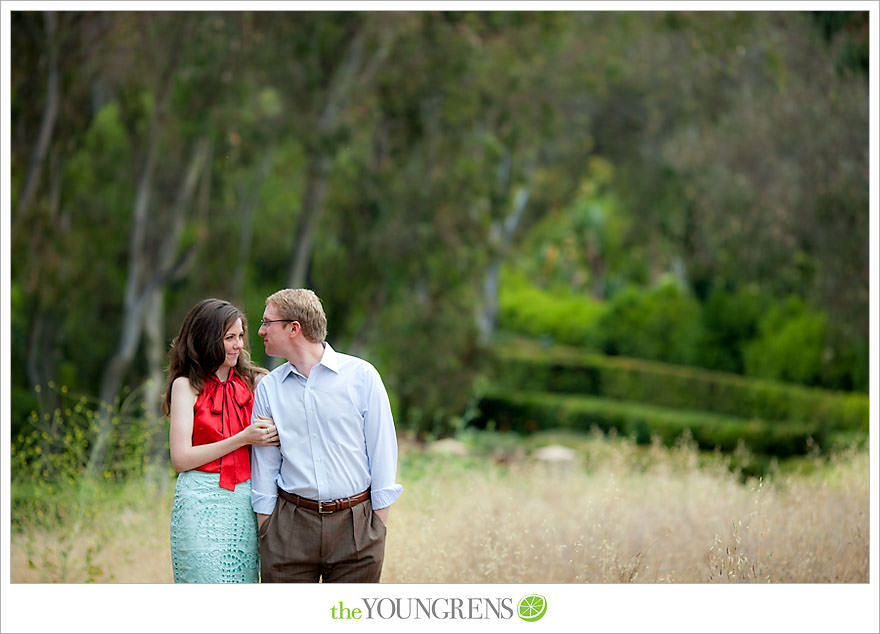 Rancho Santa Fe engagement, car engagement session, convertible engagement session, road trip themed engagement, driving engagement session, meadow engagement session, San Diego engagement session