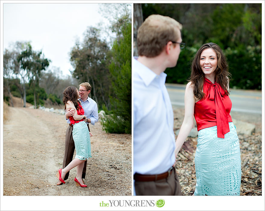 Rancho Santa Fe engagement, car engagement session, convertible engagement session, road trip themed engagement, driving engagement session, meadow engagement session, San Diego engagement session