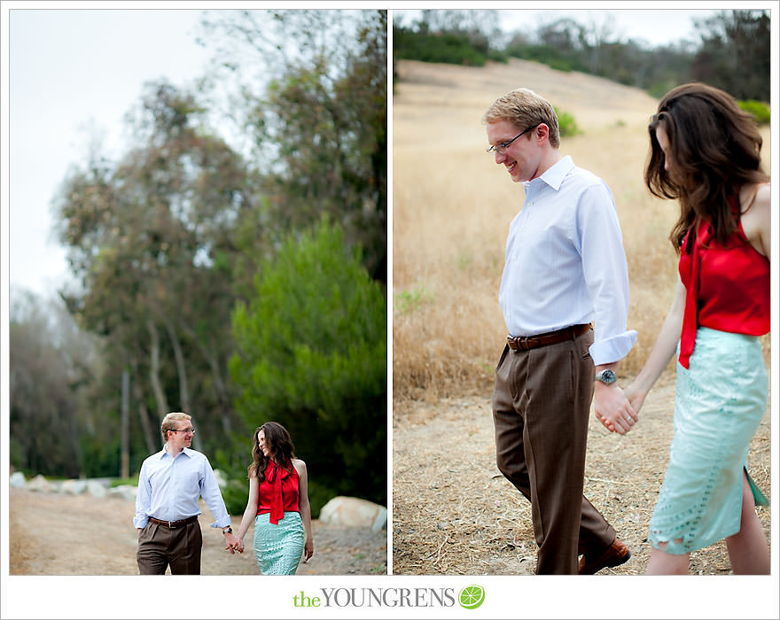 Rancho Santa Fe engagement, car engagement session, convertible engagement session, road trip themed engagement, driving engagement session, meadow engagement session, San Diego engagement session