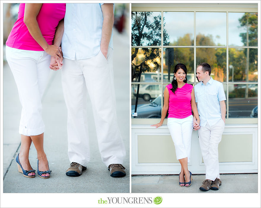 Encinitas engagement session, coffeehouse engagement session, Pannikin engagement session, beach engagement session, paddleboard engagement session, smashball engagement session, San Diego beach engagement session, coffee engagement session, Leucadia engagement session, sunset engagement session, pink engagement session, Swamis engagement session, Cardiff engagement session