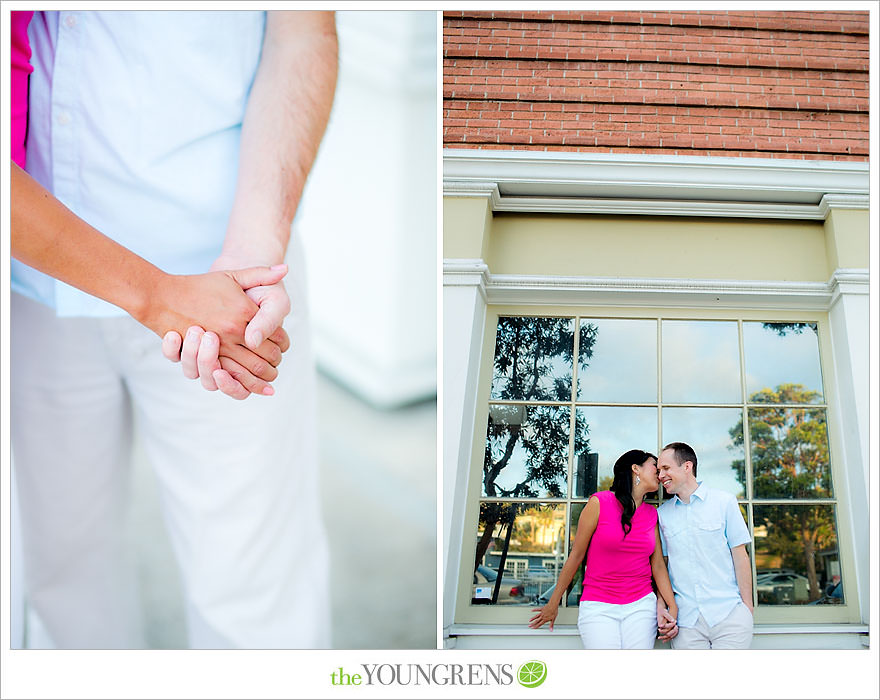 Encinitas engagement session, coffeehouse engagement session, Pannikin engagement session, beach engagement session, paddleboard engagement session, smashball engagement session, San Diego beach engagement session, coffee engagement session, Leucadia engagement session, sunset engagement session, pink engagement session, Swamis engagement session, Cardiff engagement session