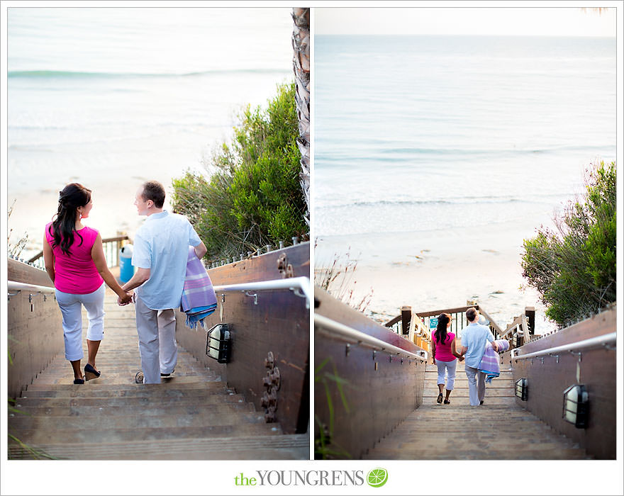 Encinitas engagement session, coffeehouse engagement session, Pannikin engagement session, beach engagement session, paddleboard engagement session, smashball engagement session, San Diego beach engagement session, coffee engagement session, Leucadia engagement session, sunset engagement session, pink engagement session, Swamis engagement session, Cardiff engagement session