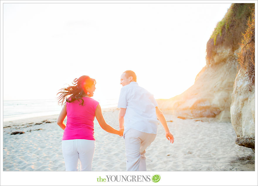 Encinitas engagement session, coffeehouse engagement session, Pannikin engagement session, beach engagement session, paddleboard engagement session, smashball engagement session, San Diego beach engagement session, coffee engagement session, Leucadia engagement session, sunset engagement session, pink engagement session, Swamis engagement session, Cardiff engagement session