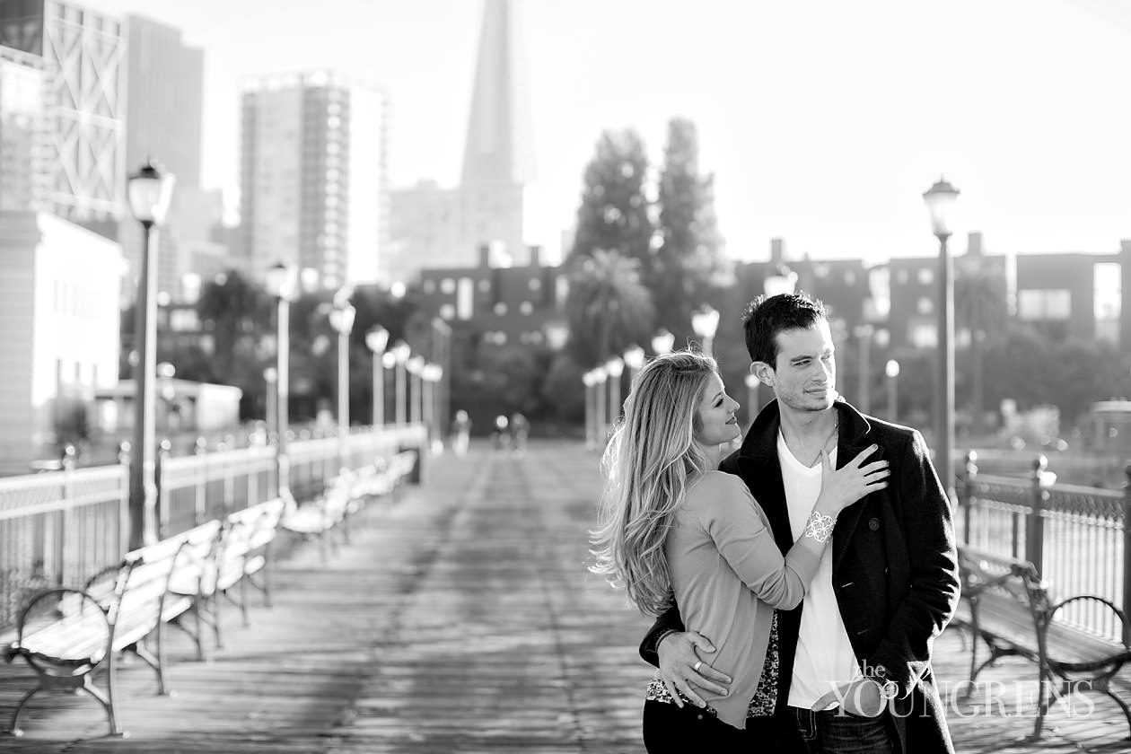 San Francisco engagement session, Embarcadero engagement, dog engagement, city engagement session, urban engagement, restaurant engagement session, San Francisco restaurant engagement, Absinthe engagement, Absinthe restaurant engagement