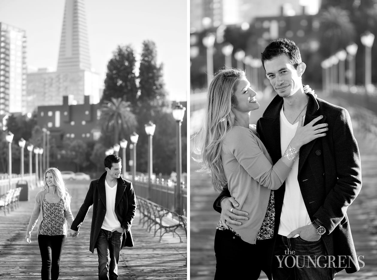 San Francisco engagement session, Embarcadero engagement, dog engagement, city engagement session, urban engagement, restaurant engagement session, San Francisco restaurant engagement, Absinthe engagement, Absinthe restaurant engagement