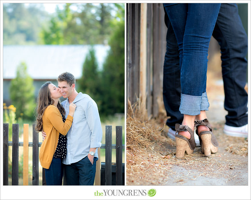 Julian engagement session, country engagement session, summer engagement session, fall engagement session, mountain engagement session, rustic engagement session, field engagement session, oak tree engagement session, meadow engagement session, San Diego county engagement session