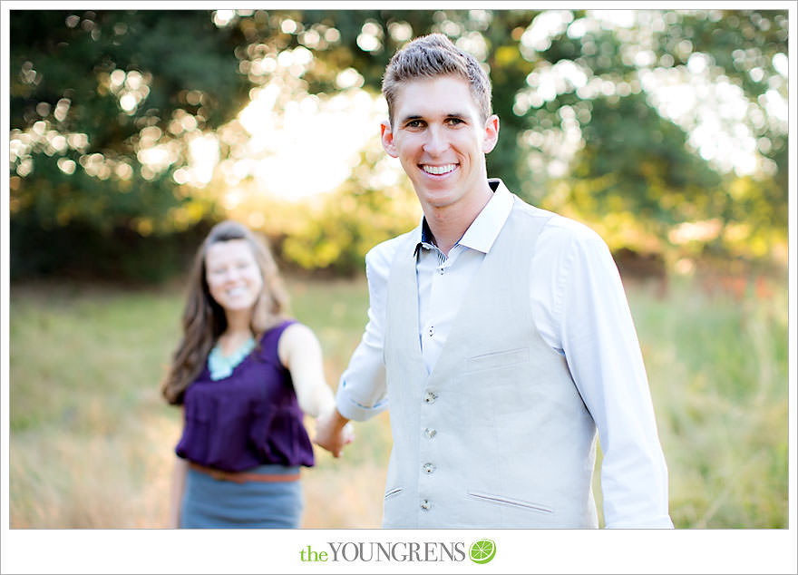 Julian engagement session, country engagement session, summer engagement session, fall engagement session, mountain engagement session, rustic engagement session, field engagement session, oak tree engagement session, meadow engagement session, San Diego county engagement session