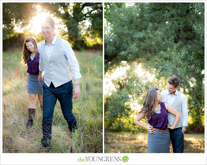Julian engagement session, country engagement session, summer engagement session, fall engagement session, mountain engagement session, rustic engagement session, field engagement session, oak tree engagement session, meadow engagement session, San Diego county engagement session