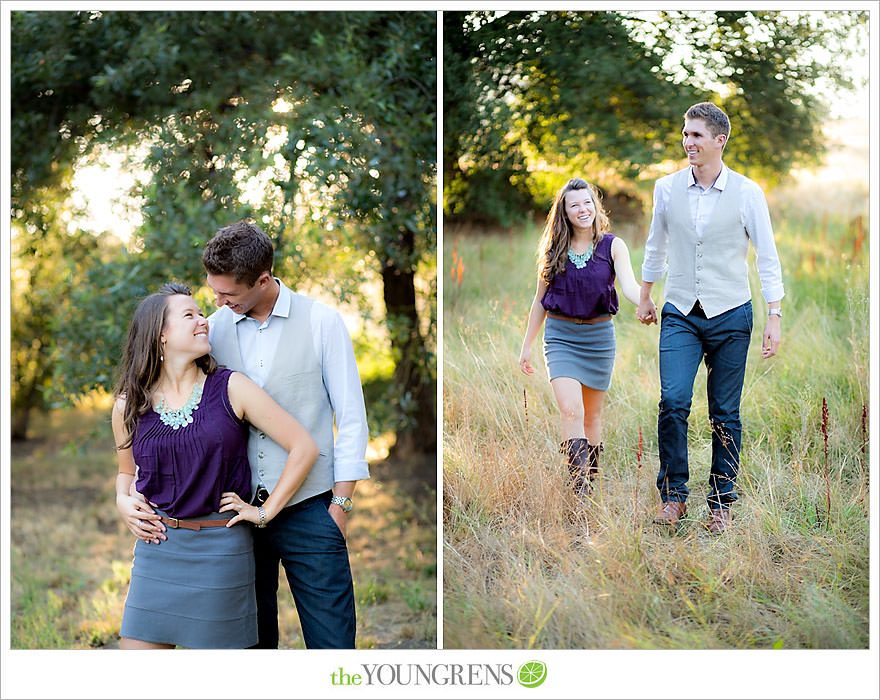 Julian engagement session, country engagement session, summer engagement session, fall engagement session, mountain engagement session, rustic engagement session, field engagement session, oak tree engagement session, meadow engagement session, San Diego county engagement session