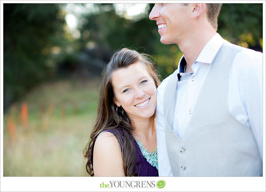 Julian engagement session, country engagement session, summer engagement session, fall engagement session, mountain engagement session, rustic engagement session, field engagement session, oak tree engagement session, meadow engagement session, San Diego county engagement session