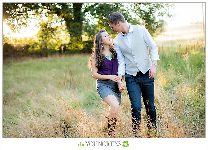 Julian engagement session, country engagement session, summer engagement session, fall engagement session, mountain engagement session, rustic engagement session, field engagement session, oak tree engagement session, meadow engagement session, San Diego county engagement session