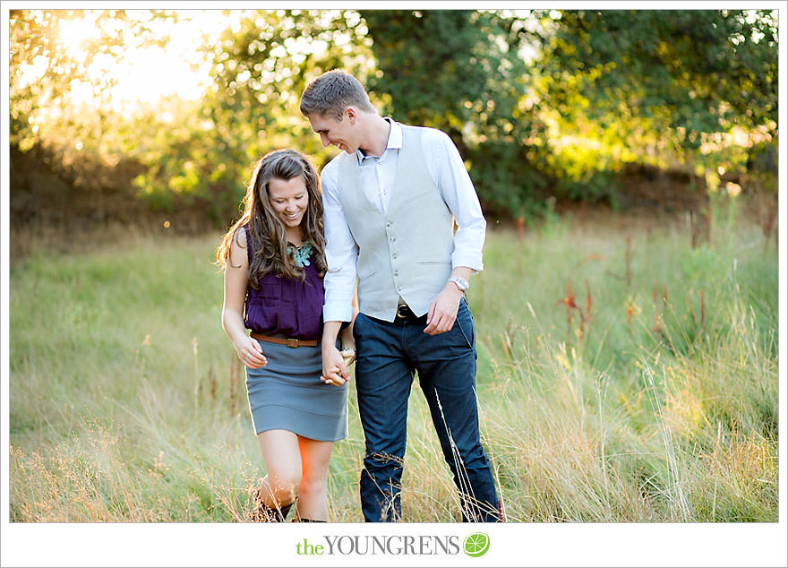 Julian engagement session, country engagement session, summer engagement session, fall engagement session, mountain engagement session, rustic engagement session, field engagement session, oak tree engagement session, meadow engagement session, San Diego county engagement session