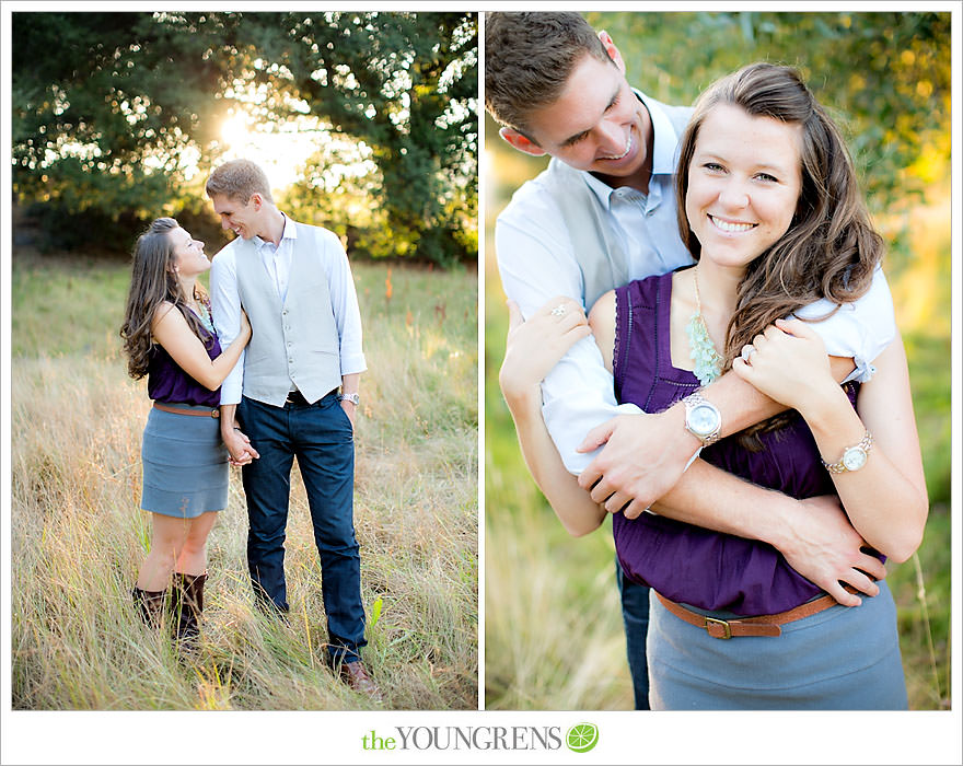 Julian engagement session, country engagement session, summer engagement session, fall engagement session, mountain engagement session, rustic engagement session, field engagement session, oak tree engagement session, meadow engagement session, San Diego county engagement session