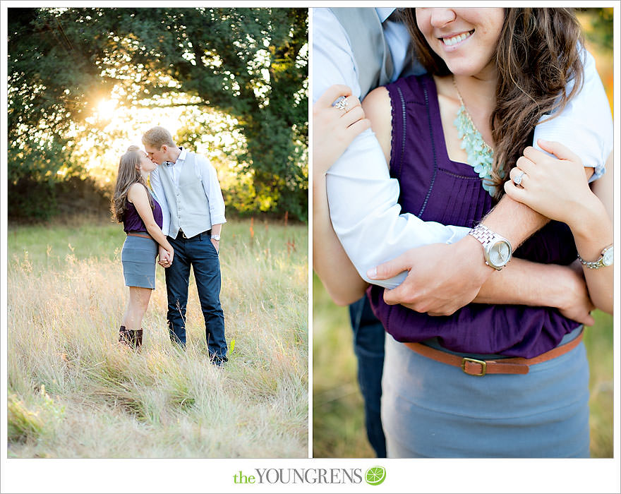 Julian engagement session, country engagement session, summer engagement session, fall engagement session, mountain engagement session, rustic engagement session, field engagement session, oak tree engagement session, meadow engagement session, San Diego county engagement session