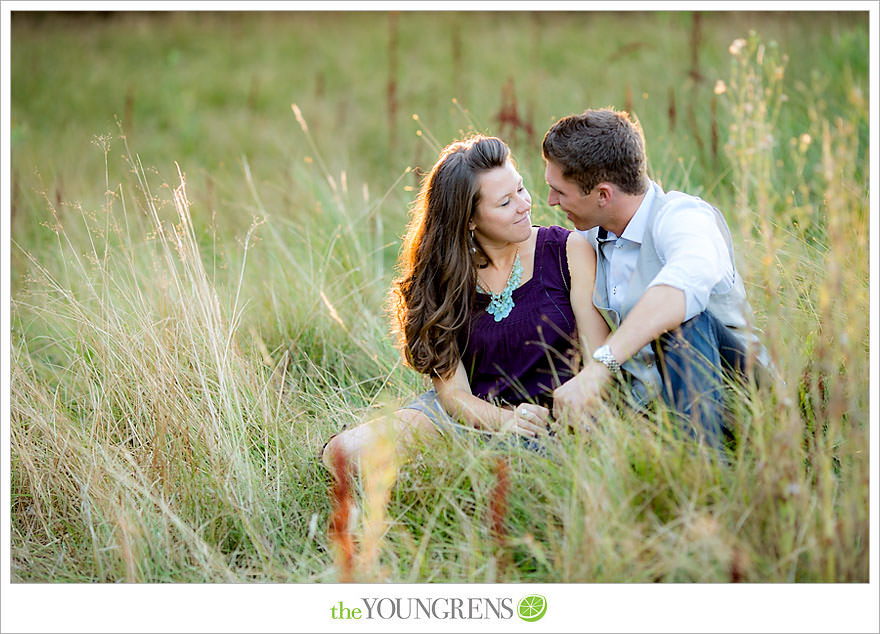 Julian engagement session, country engagement session, summer engagement session, fall engagement session, mountain engagement session, rustic engagement session, field engagement session, oak tree engagement session, meadow engagement session, San Diego county engagement session