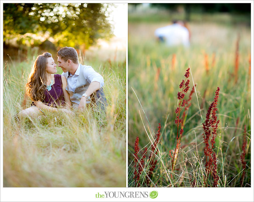 Julian engagement session, country engagement session, summer engagement session, fall engagement session, mountain engagement session, rustic engagement session, field engagement session, oak tree engagement session, meadow engagement session, San Diego county engagement session