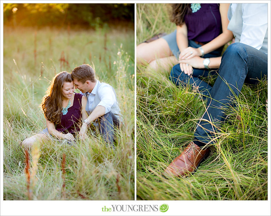 Julian engagement session, country engagement session, summer engagement session, fall engagement session, mountain engagement session, rustic engagement session, field engagement session, oak tree engagement session, meadow engagement session, San Diego county engagement session