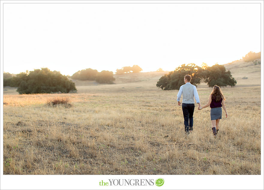 Julian engagement session, country engagement session, summer engagement session, fall engagement session, mountain engagement session, rustic engagement session, field engagement session, oak tree engagement session, meadow engagement session, San Diego county engagement session