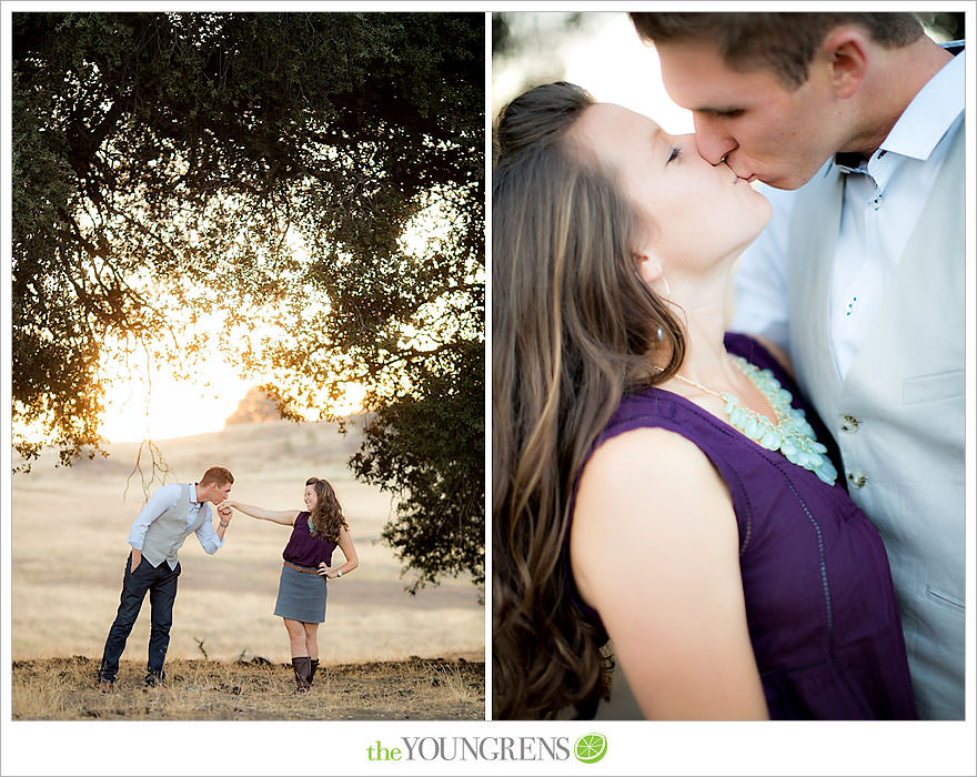 Julian engagement session, country engagement session, summer engagement session, fall engagement session, mountain engagement session, rustic engagement session, field engagement session, oak tree engagement session, meadow engagement session, San Diego county engagement session