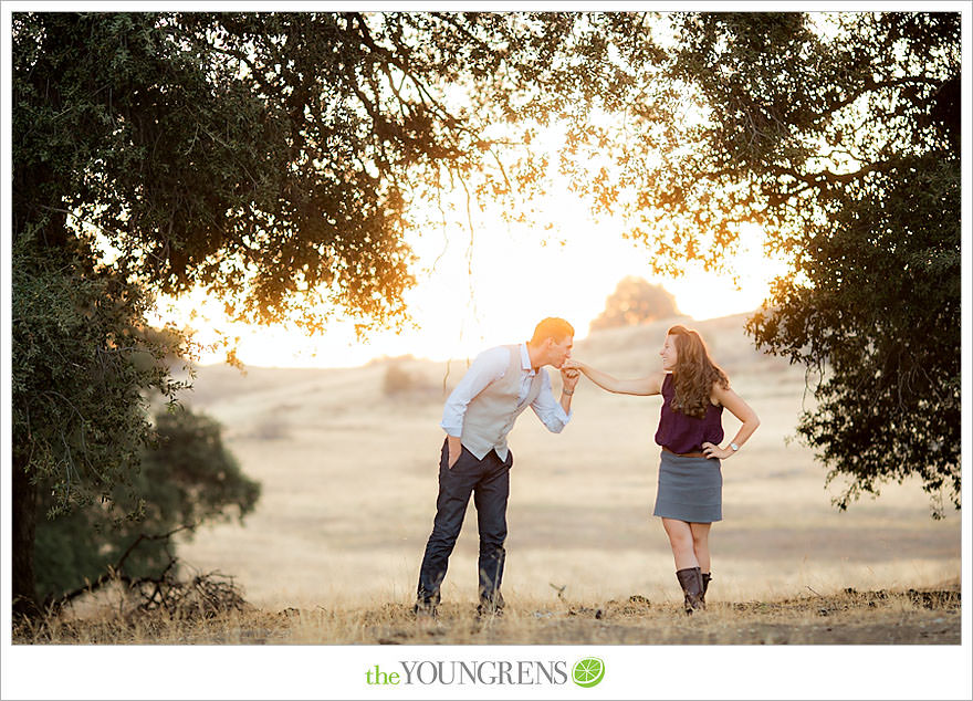 Julian engagement session, country engagement session, summer engagement session, fall engagement session, mountain engagement session, rustic engagement session, field engagement session, oak tree engagement session, meadow engagement session, San Diego county engagement session