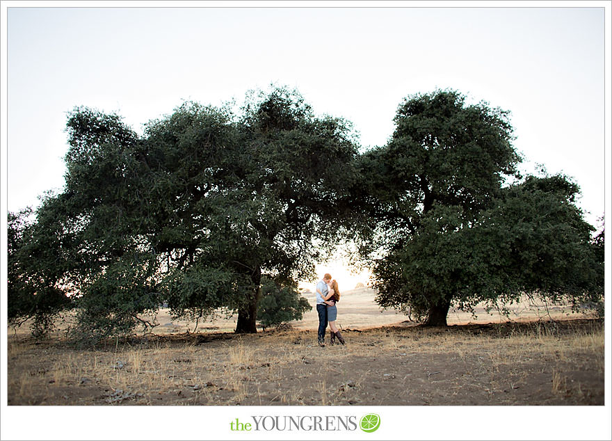 Julian engagement session, country engagement session, summer engagement session, fall engagement session, mountain engagement session, rustic engagement session, field engagement session, oak tree engagement session, meadow engagement session, San Diego county engagement session