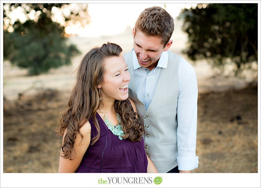 Julian engagement session, country engagement session, summer engagement session, fall engagement session, mountain engagement session, rustic engagement session, field engagement session, oak tree engagement session, meadow engagement session, San Diego county engagement session