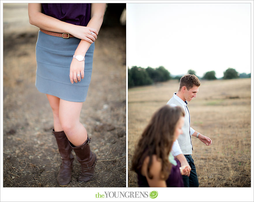 Julian engagement session, country engagement session, summer engagement session, fall engagement session, mountain engagement session, rustic engagement session, field engagement session, oak tree engagement session, meadow engagement session, San Diego county engagement session