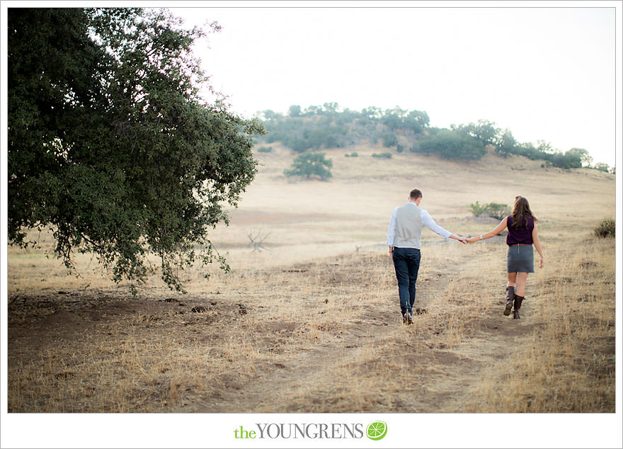 Julian engagement session, country engagement session, summer engagement session, fall engagement session, mountain engagement session, rustic engagement session, field engagement session, oak tree engagement session, meadow engagement session, San Diego county engagement session