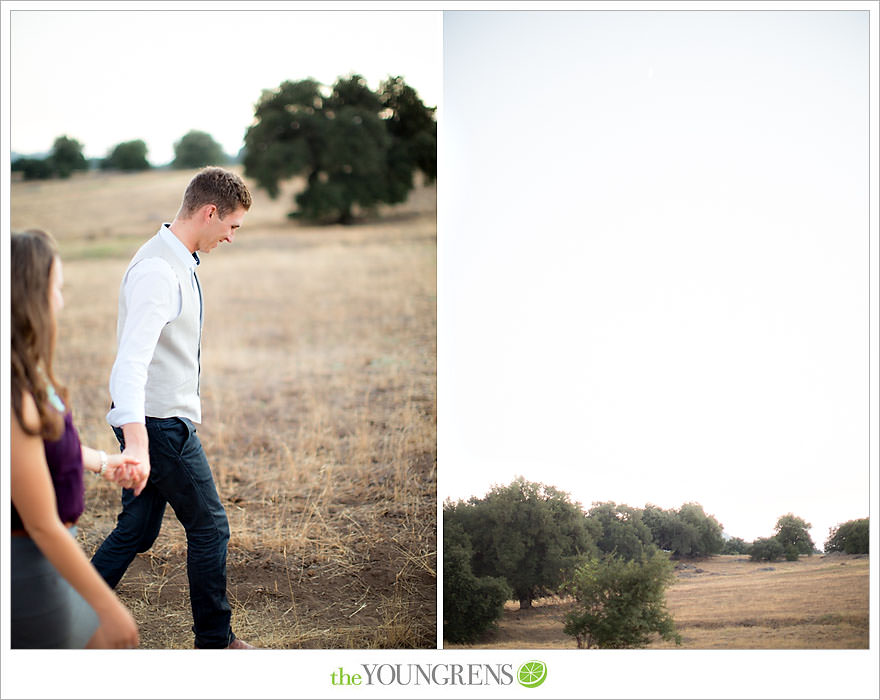 Julian engagement session, country engagement session, summer engagement session, fall engagement session, mountain engagement session, rustic engagement session, field engagement session, oak tree engagement session, meadow engagement session, San Diego county engagement session