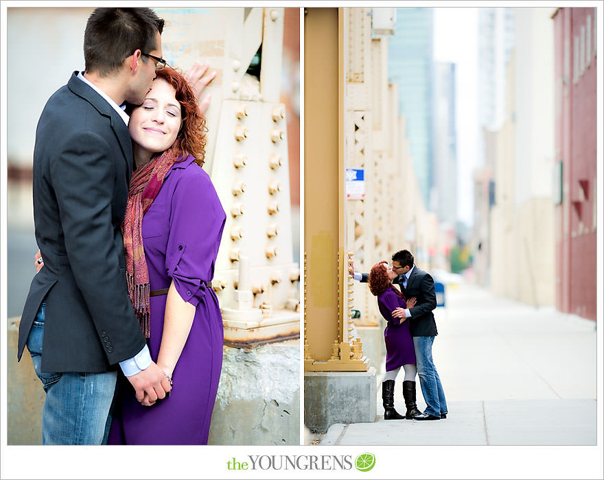 Chicago portrait session, urban portrait session, city portrait session, fall portrait session, purple portrait session, Fulton Market portrait session