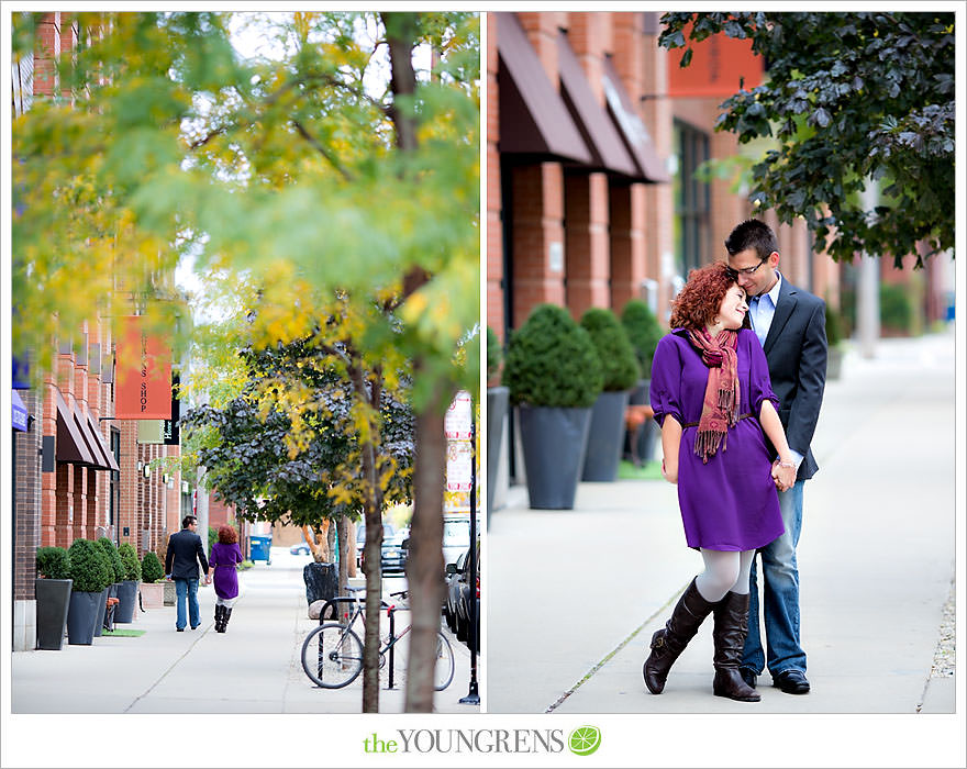 Chicago portrait session, urban portrait session, city portrait session, fall portrait session, purple portrait session, Fulton Market portrait session