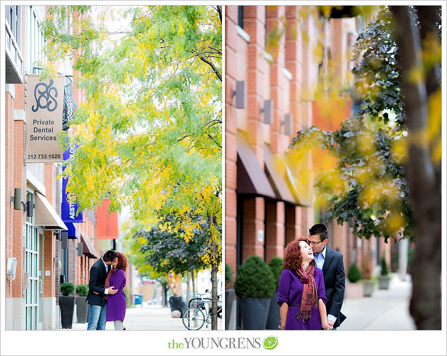 Chicago portrait session, urban portrait session, city portrait session, fall portrait session, purple portrait session, Fulton Market portrait session