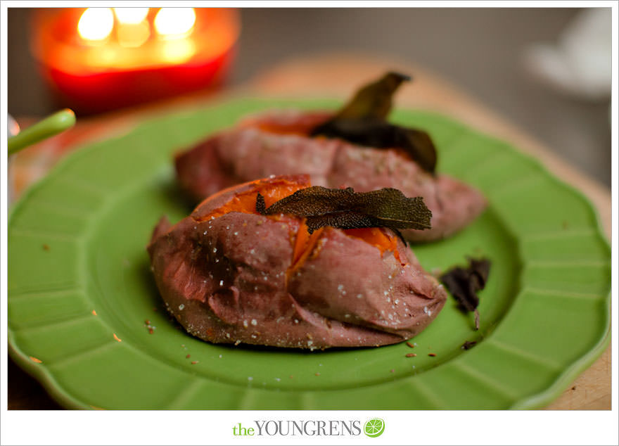 Cumin Rubbed Sweet Potatoes with Sage, sweet potato recipe, winter recipe, dinner recipe, side dish recipe, recipe with fresh sage leaves, baked potato recipe