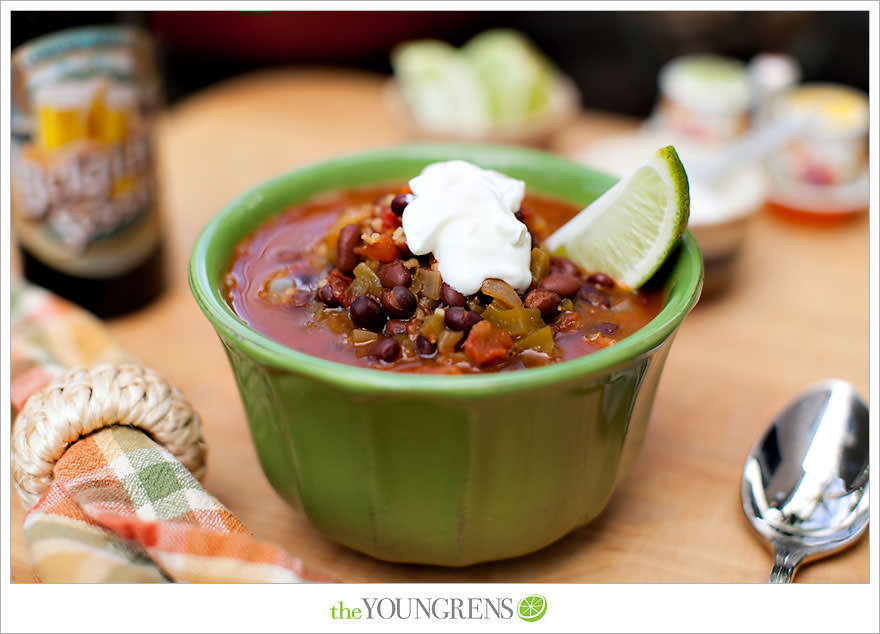 Chili recipe, black bean chili recipe, orange chili recipe, summer chili recipe, chili food photography, Jillian Michael's recipe, Jillian Michael's Ripped in 30 meal plan, Jillian Michael's chili