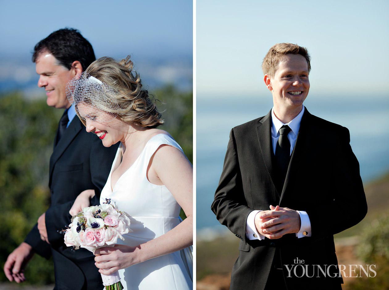 Grand Del Mar wedding, Del Mar wedding, Cabrillo wedding ceremony, Point Loma wedding, cliff ceremony, beach ceremony, seaside ceremony, San Diego wedding ceremony, Cabrillo Lighthouse wedding, small wedding ceremony