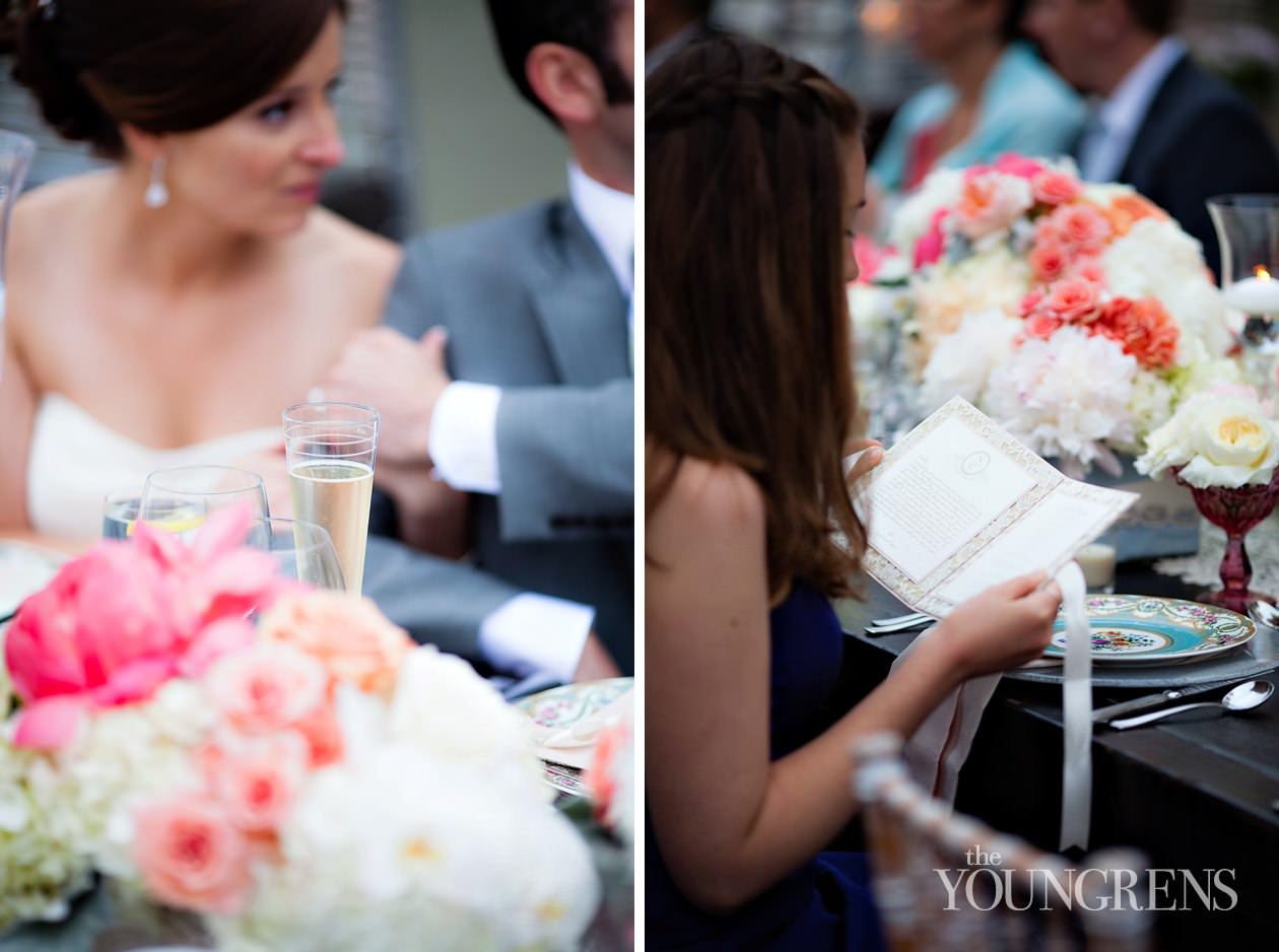 LAuberge Del Mar wedding, Seagrove Park wedding, Del Mar wedding, seaside wedding, beach wedding, small wedding, wedding with long table, Karen Tran Florals, Emily Smiley Fine Weddings and Soirees, Platinum Pro rentals, Platinum Pro heat lamps