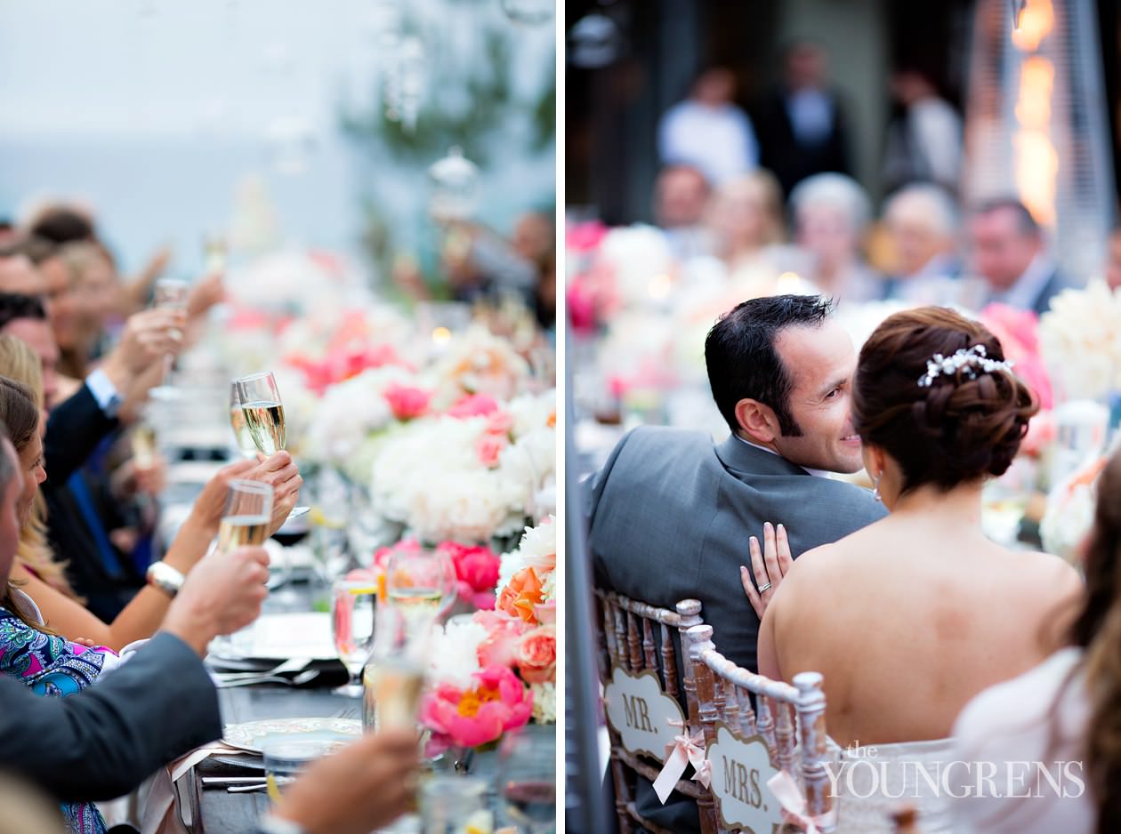 LAuberge Del Mar wedding, Seagrove Park wedding, Del Mar wedding, seaside wedding, beach wedding, small wedding, wedding with long table, Karen Tran Florals, Emily Smiley Fine Weddings and Soirees, Platinum Pro rentals, Platinum Pro heat lamps