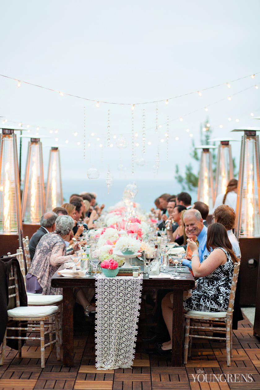 LAuberge Del Mar wedding, Seagrove Park wedding, Del Mar wedding, seaside wedding, beach wedding, small wedding, wedding with long table, Karen Tran Florals, Emily Smiley Fine Weddings and Soirees, Platinum Pro rentals, Platinum Pro heat lamps