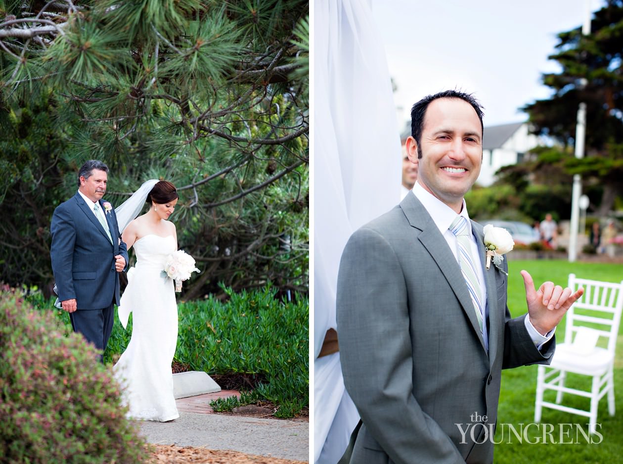 LAuberge Del Mar wedding, Seagrove Park wedding, Del Mar wedding, seaside wedding, beach wedding, small wedding, wedding with long table, Karen Tran Florals, Emily Smiley Fine Weddings and Soirees, Platinum Pro rentals, Platinum Pro heat lamps