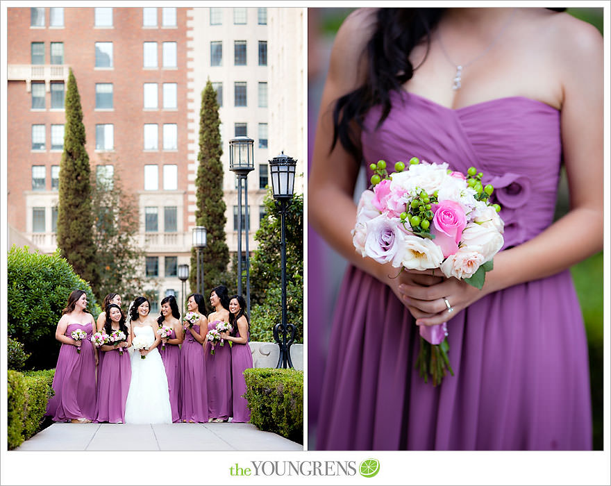 Kyoto Grand Hotel wedding, Vietnamese wedding, Los Angeles wedding, downtown Los Angeles wedding, LA Public Library wedding, Los Angeles Asian wedding, Chinese wedding, pink wedding, purple wedding, Wedding at Immanual Presbyterian Church Los Angeles