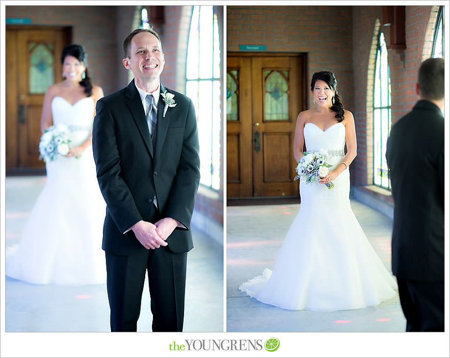 Downtown San Diego Wedding, downtown, elegant, timeless, classic, traditional, church, grey, blue, wedding