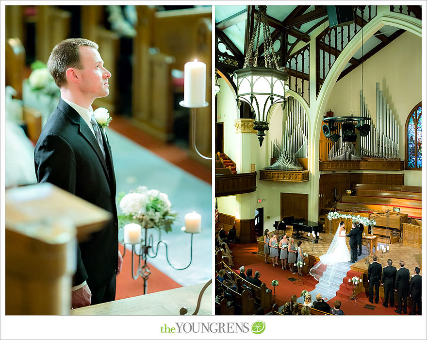 Downtown San Diego Wedding, downtown, elegant, timeless, classic, traditional, church, grey, blue, wedding