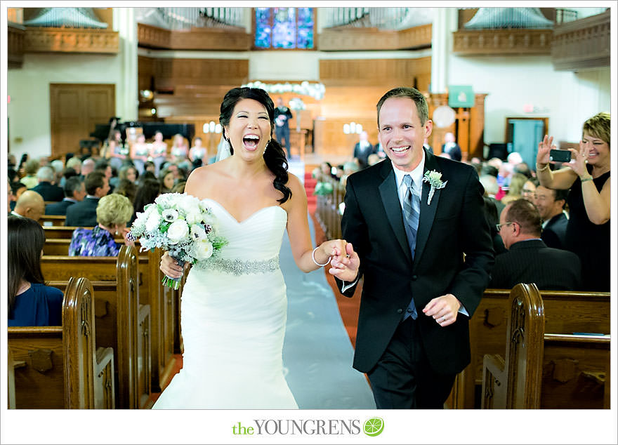 Downtown San Diego Wedding, downtown, elegant, timeless, classic, traditional, church, grey, blue, wedding